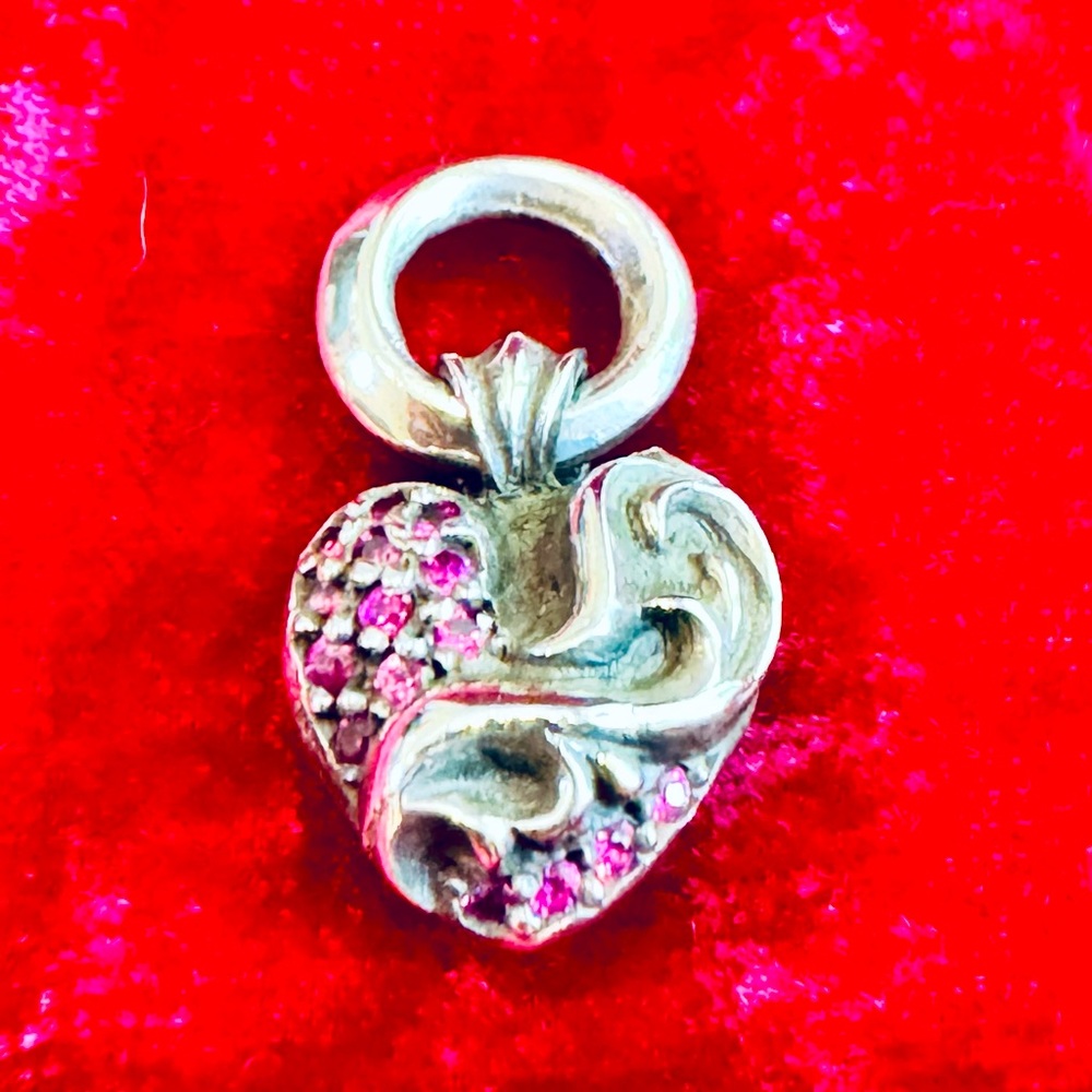 Authentic Vintage Chrome Hearts Ruby Heart Pendant